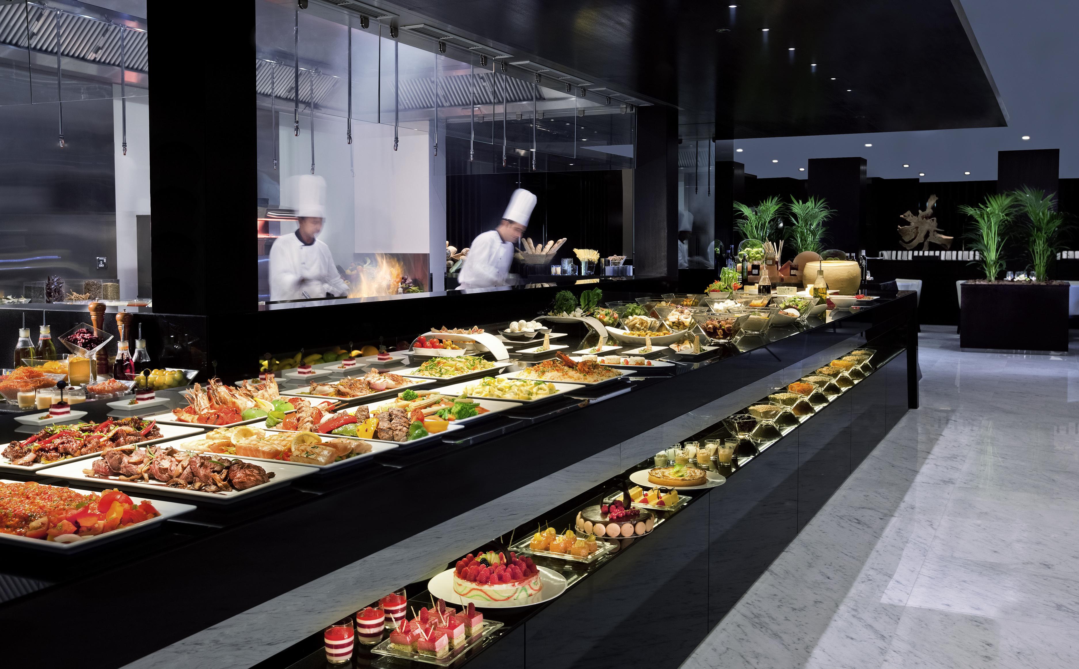 Pullman Dubai Creek City Centre Residences Exteriér fotografie A buffet at a hotel